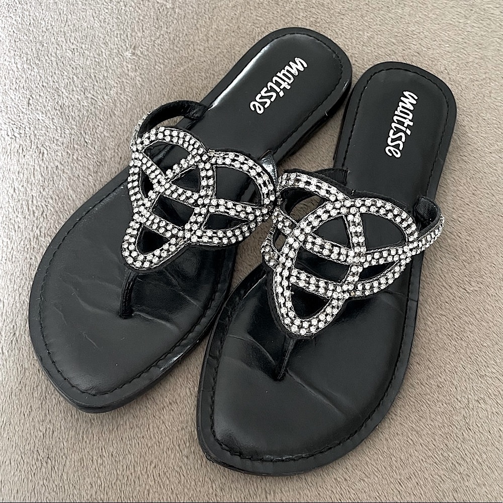 MATISSE Leather Rhinestone Sandal